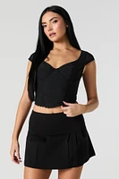 Mesh Cut-Out Back Corset Top