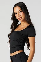 Contour Square Neck Side Cinched Top