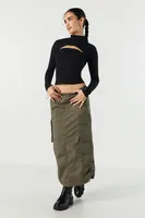 Ribbed 2 Piece Mock Neck Tube Top