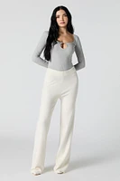 Ribbed Keyhole Long Sleeve Bodysuit