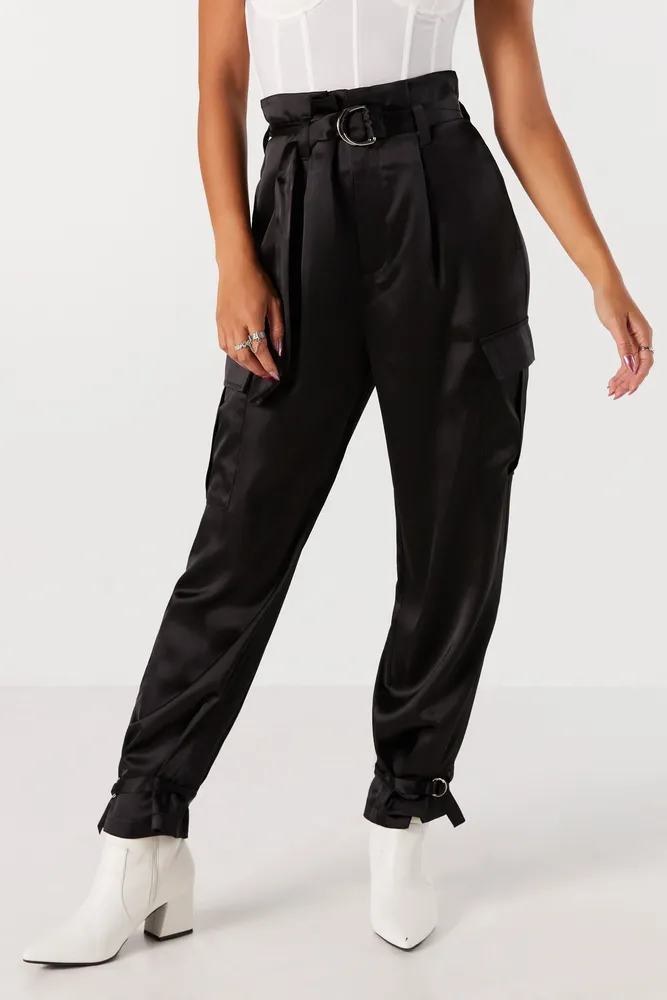 Sirens Satin Belted Cargo Pant