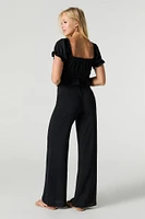 Belted Flowy Straight Leg Pant