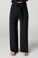Belted Flowy Straight Leg Pant