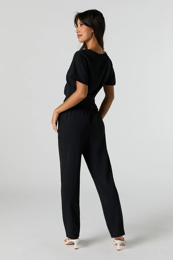 Flowy Drawstring Straight Leg Pant