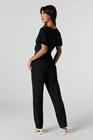 Flowy Drawstring Straight Leg Pant