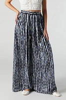 Printed Striped Wide Leg Pant