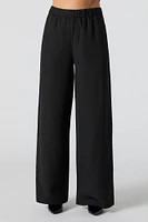 Elastic Waist Wide Leg Dress Pant