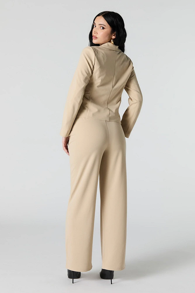 Drawstring Wide Leg Dress Pant