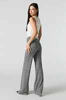 Printed Pleated Flare Pant