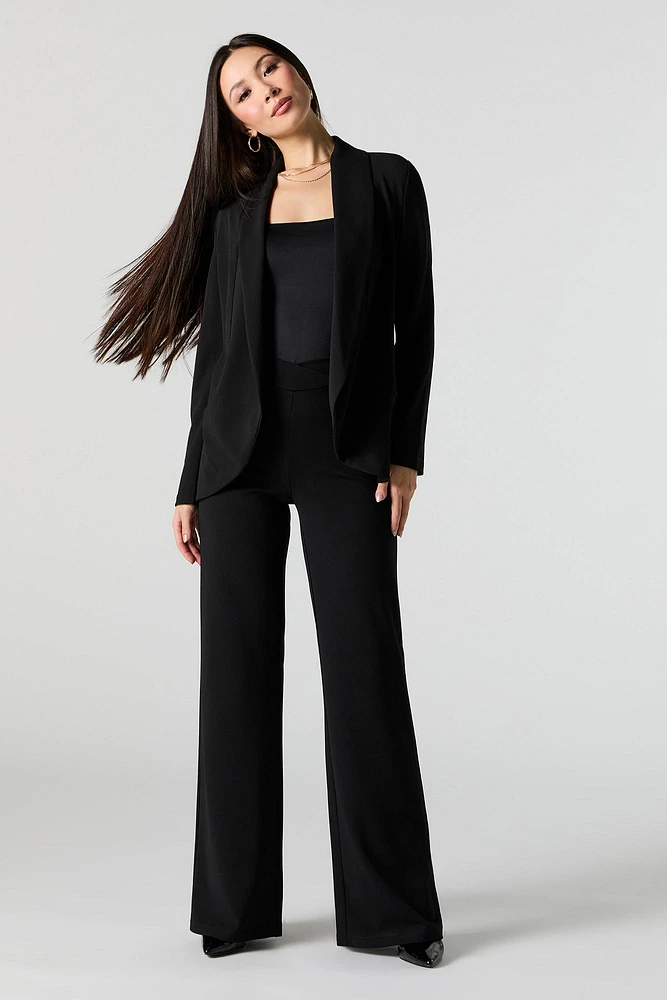 V Waist Wide Leg Dress Pant