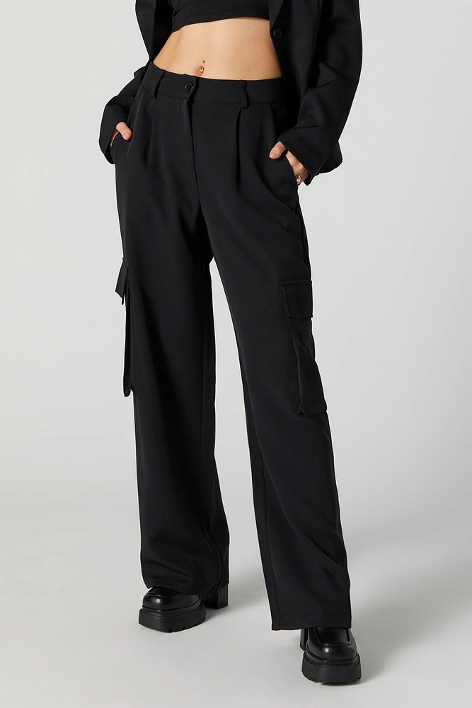 Wide Leg Cargo Dress Pant