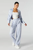 Satin Wide Leg Cargo Pant