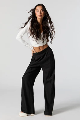 Linen Pleated Wide Leg Pant