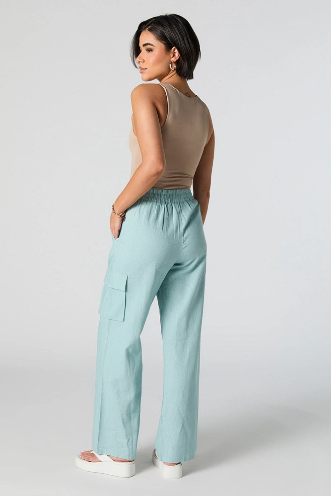 Pleated Wide Leg Cargo Pant