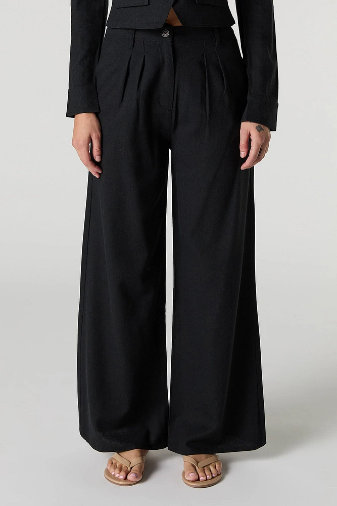Pleated Wide Leg Pant