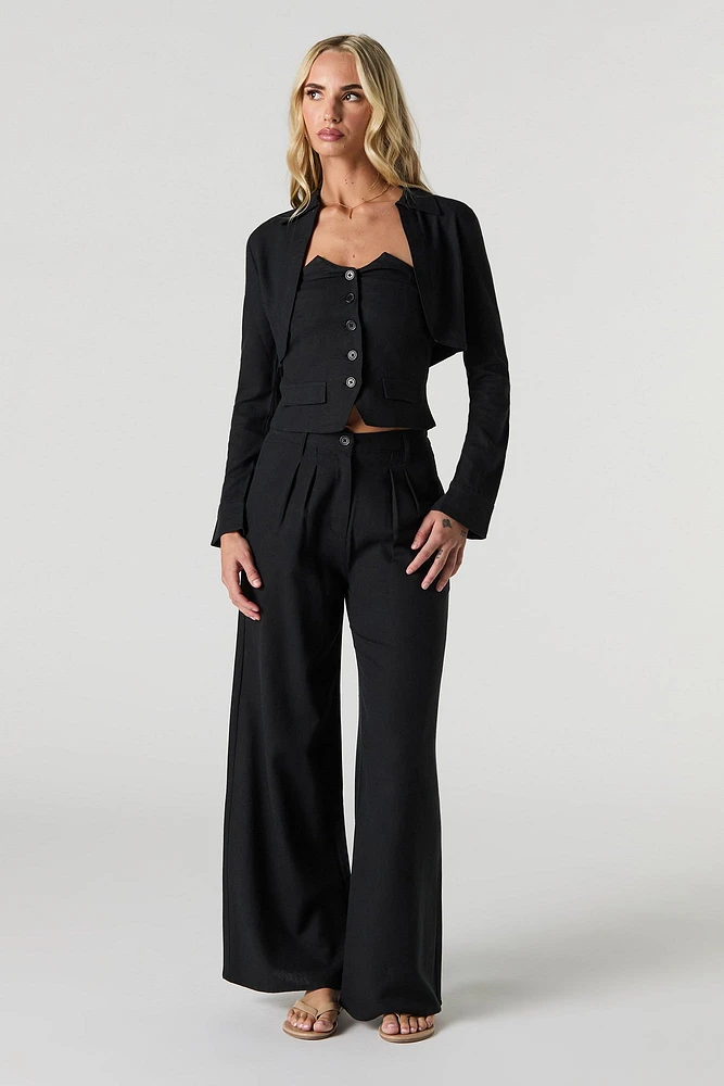 Pleated Wide Leg Pant