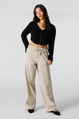 Pantalon Ã  jambe large avec taille coulissante