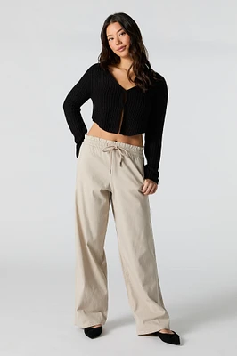 Pantalon à jambe large avec taille coulissante