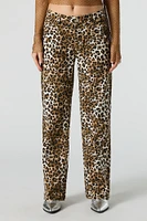 Animal Print Straight Leg Pant