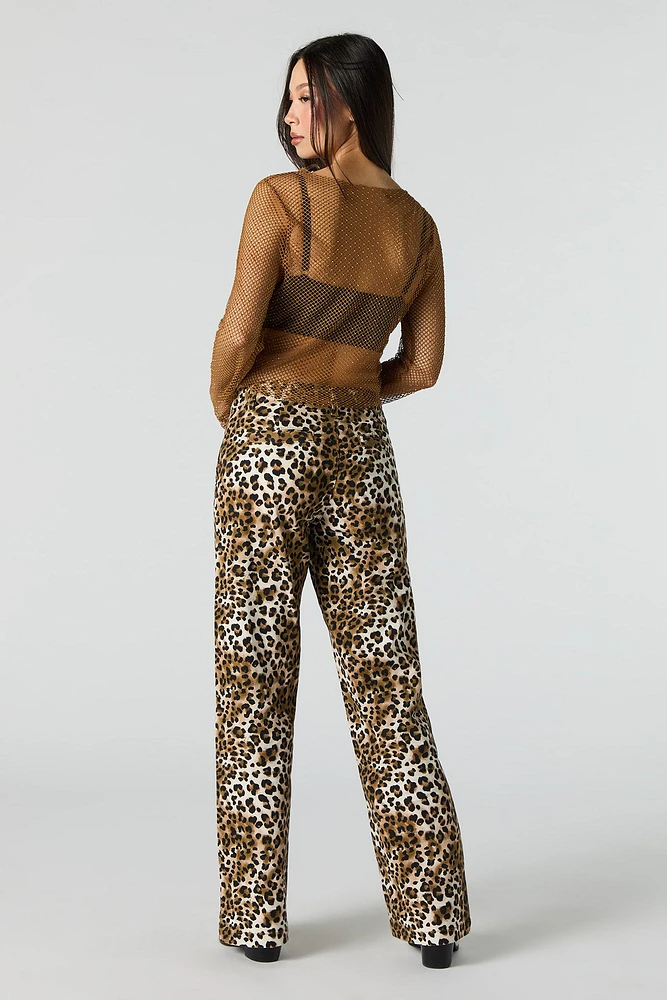 Animal Print Straight Leg Pant