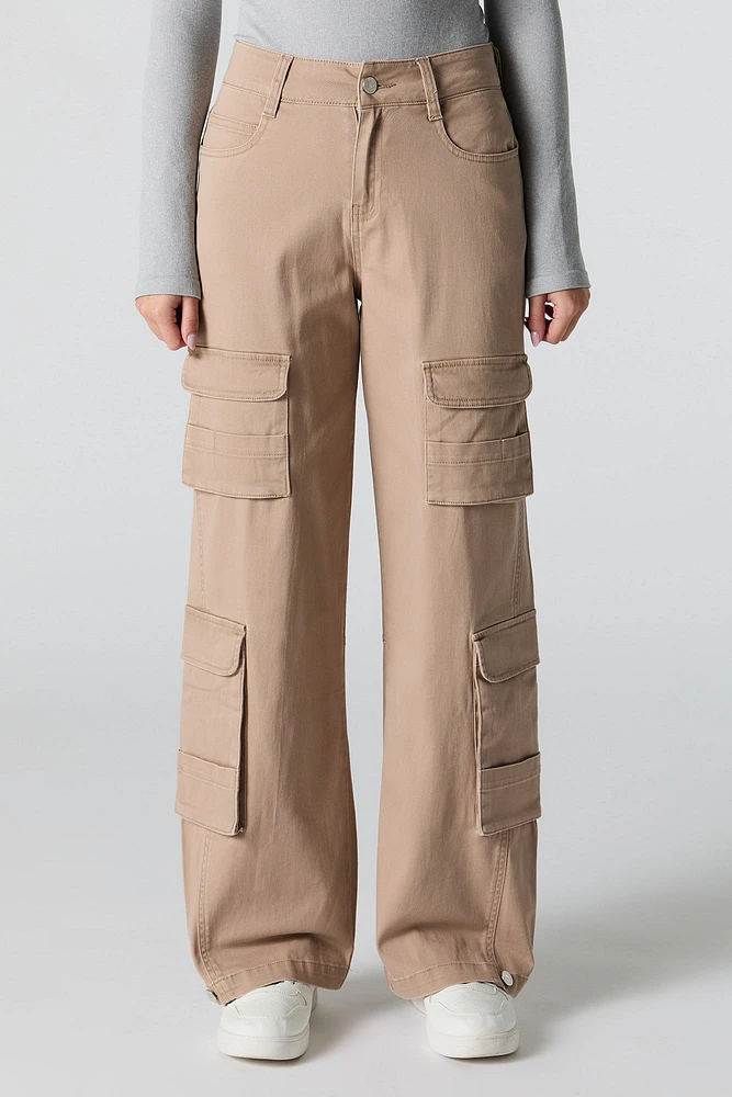 Pantalon cargo Ã  jambe large avec poches multiples