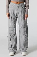 Pantalon cargo Ã  jambe droite avec poches multiples