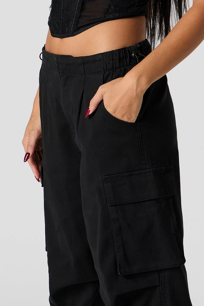 Solid Straight Leg Cargo Pant