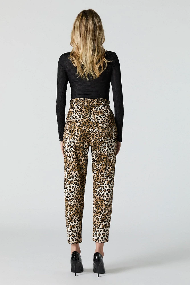 Cheetah Print Paperbag Pant