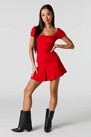 Pleated Mini Skort