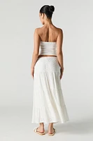 Pointelle Tiered Maxi Skirt