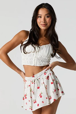 Printed Pleated Mini Skort
