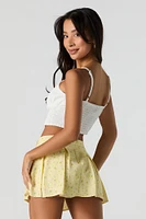 Printed Pleated Mini Skort