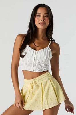Printed Pleated Mini Skort