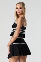 Pleated Bow Mini Skirt