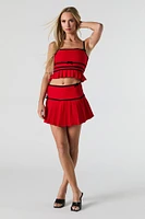 Pleated Bow Mini Skirt