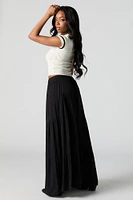 Tiered Slit Maxi Skirt