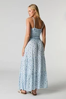 Drawstring Tiered Maxi Skirt