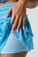 Textured Ruffled Mini Skort