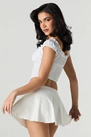 Ruffle Trim Mini Skort