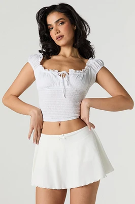 Ruffle Trim Mini Skort