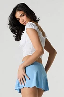 Ruffle Trim Mini Skort