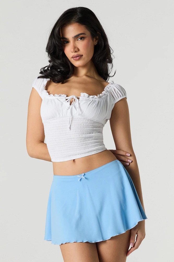 Ruffle Trim Mini Skort