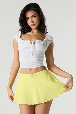 Ruffle Trim Mini Skort