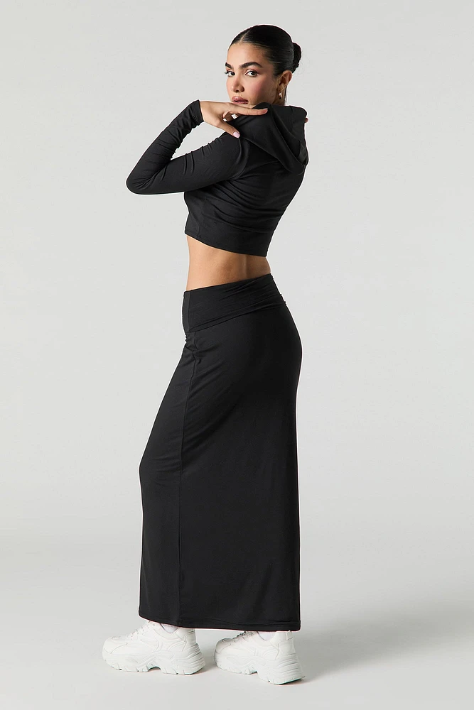 Active Soft Foldover Waist Maxi Skirt