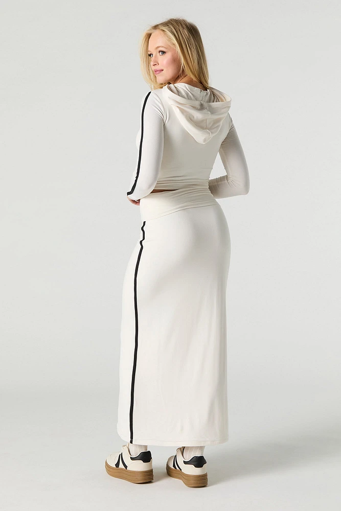 Jupe maxi douce avec taille pliée