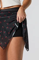 Mesh Asymmetrical Mini Skort