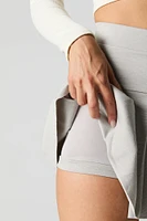 Solid Pleated Mini Skort