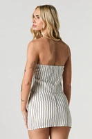 Linen-Blend Mini Wrap Skort