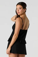 Linen-Blend Mini Skort