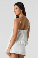 Minijupe-short en mélange de lin